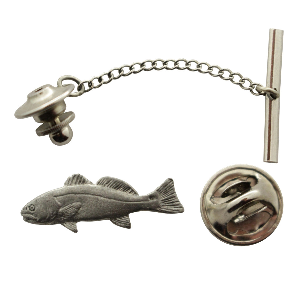 Redfish Tie Tack ~ Antiqued Pewter ~ Tie Tack or Pin ~ Antiqued Pewter Tie Tack or Pin ~ Sarah's Treats & Treasures